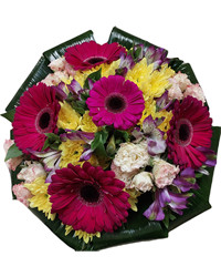 bouquet of gerberas chrysanthemums and roses