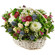 basket of chrysanthemums and roses. Kiev