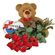 red roses with teddy and chocolates. Kiev